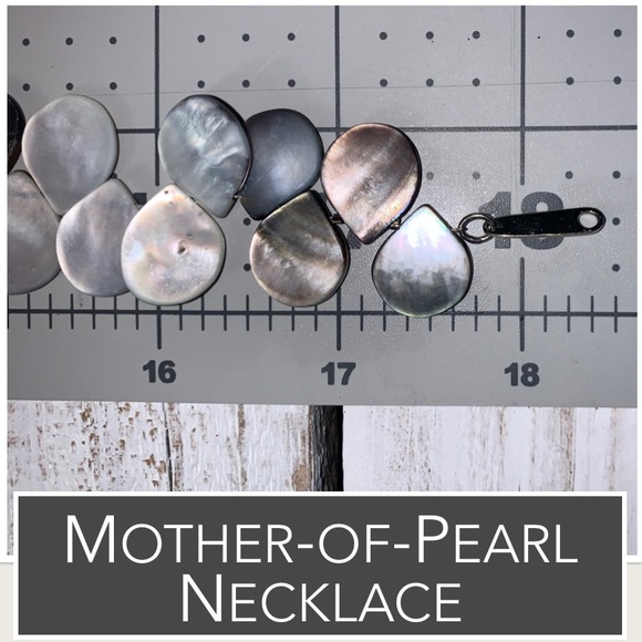 Vintage Mother-of-Pearl Necklace Teardrop Beads in Shades of Ivory to Brown EUC - Picture 6 of 7